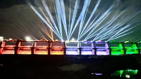 independence day laser show on Khadakwasala Dam