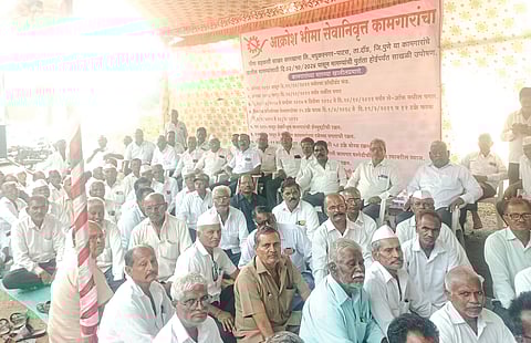 ‘भीमा’च्या निवृत्त कामगारांचे चक्री उपोषण