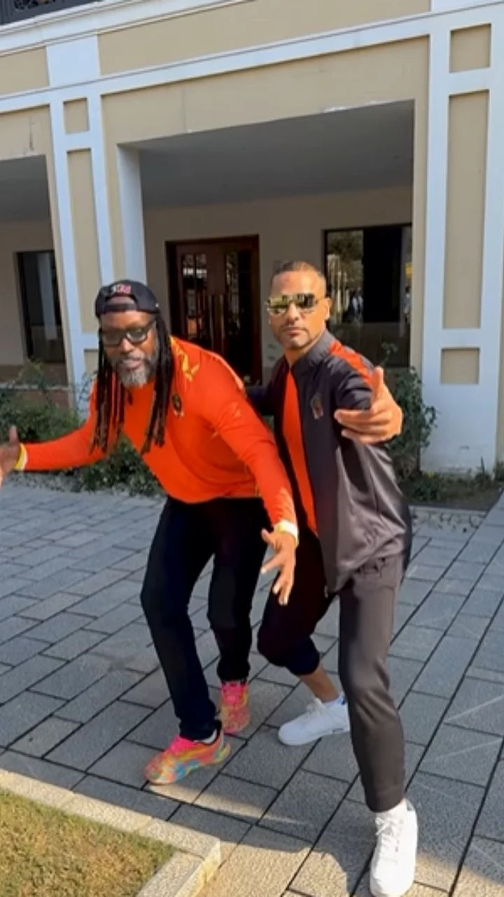 Shikhar Dhawan and Chris Gayle  Dance