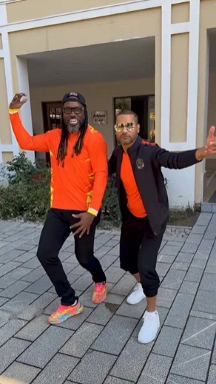 Shikhar Dhawan and Chris Gayle  Dance