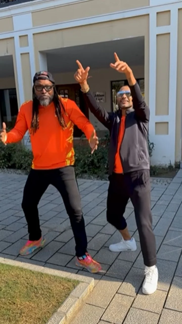 Shikhar Dhawan and Chris Gayle  Dance