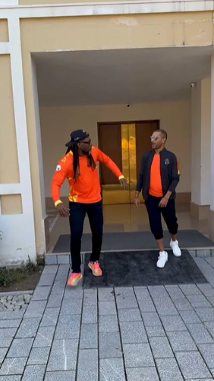 Shikhar Dhawan and Chris Gayle  Dance