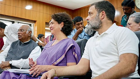 Mallikarjun Kharge, Priyanka Gandhi and Rahul gandhi