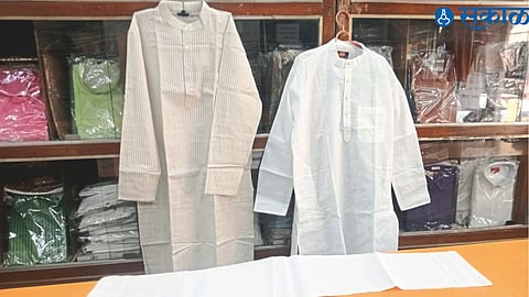 Khadi clothes being sold on the occasion of elections.