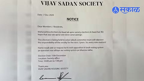 Pre voting society election notice