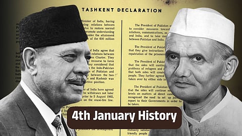 Prime Minister Lal Bahadur Shastri signing the historic Tashkent Agreement in 1966