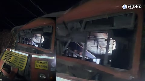 St Bus Accident: ST bus accident;  25 passengers injured naigaon 