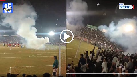 Fire in Football match kerala 