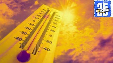 Scorching sun over Solapur as the city records this summer’s highest temperature at 42.2°C.