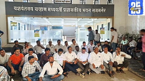 Committee officers protest outside the Sub-Divisional office after a meeting fails to resolve key issues."