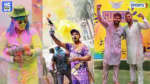 IPL Teams celebrating holi