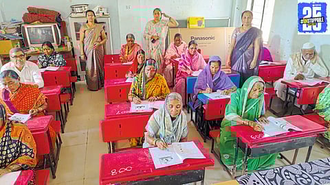 From teens to grandparents, 16,000 people take part in the district-wide literacy test."