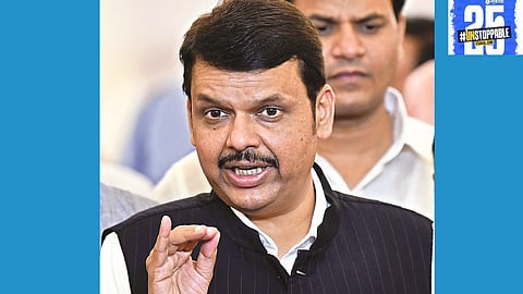"CM Devendra Fadnavis addresses the media, accusing Jaykumar Gore of a conspiracy to defame him, while emphasizing his public support."