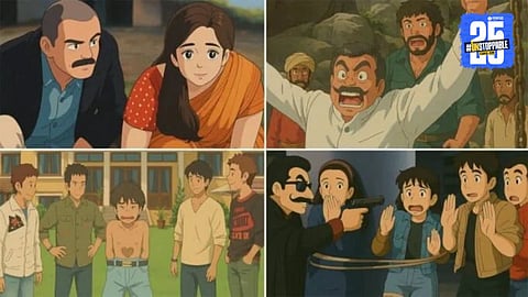 A stunning AI-generated Ghibli-style portrait showcasing the soft watercolor effect and whimsical background inspired by Studio Ghibli’s animation.

