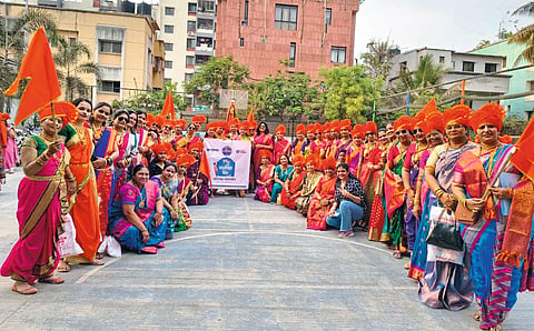 महिलांनी उभारली भक्ती-शक्ती अन् एकात्मतेची गुढी