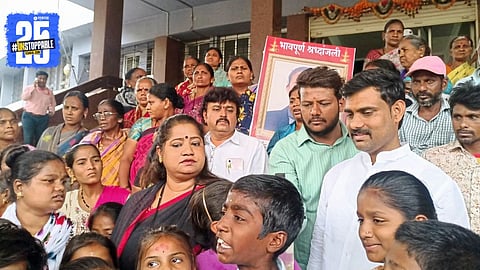 State spokesperson Jyoti Waghmare addresses the media, demanding justice and warning of a protest march to Mantralaya.