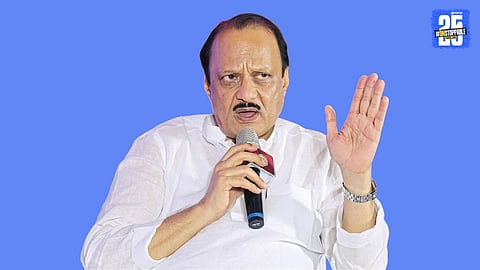 Police and SRPF patrolling in Yavat market area amid Section 144 imposition following communal violence triggered by a social media post. Deputy CM Ajit Pawar assured the situation is under control.

