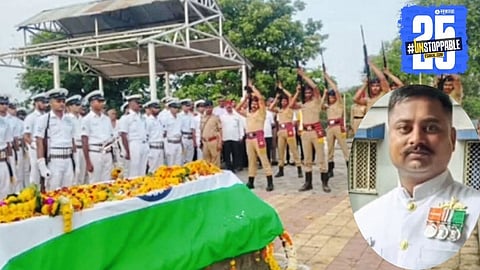Jawan Madan Jadhav’s mortal remains laid to rest in Kanherkhed with full state and military honors as the village mourns its brave son.
