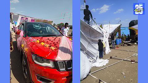 pavilion was blown away by the wind