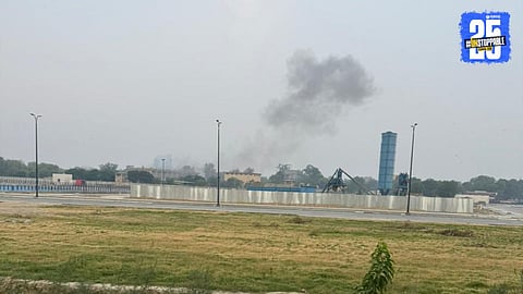 Scene from one of the bomb blast sites in Pakistan showing emergency services responding to the explosions that shook 12 cities including Lahore and Karachi.