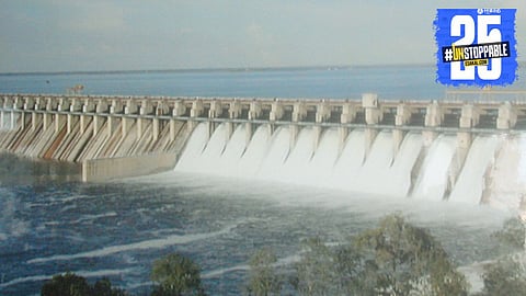 Massive discharge of 45,000 cusecs from Ujani Dam as reservoir level reaches 4.5 TMC.