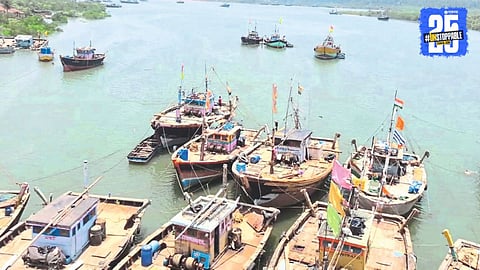 Damaged fishing boats and deserted tourist beaches due to unseasonal May rains causing huge financial loss.