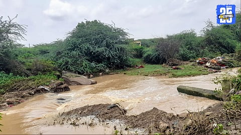 Cement Barrage Swept Away by Floodwaters