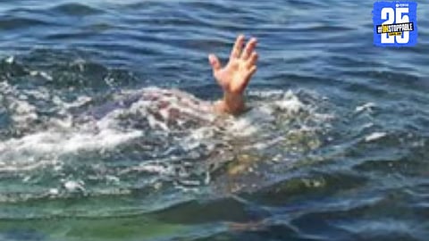 Scene of the tragedy where two women drowned in a village pond