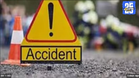 Tragic scene near Shirwal where a container hit a bike, killing two family members on the way to an engagement