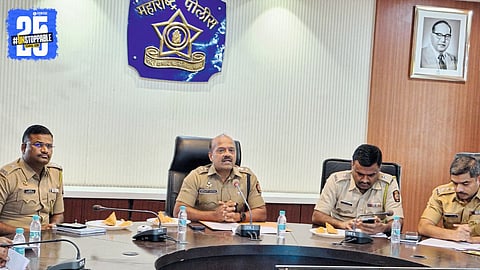 SP Somnath Gharge addressing media about the ongoing search for Bangladeshi infiltrators to maintain peace and security.