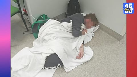 Patient Treatment on Floor with bed in jalna district hospital