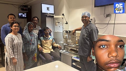 Dr. Anandrao Khadke performing free eye surgery—bringing light to lives with care and compassion