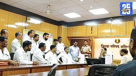 Nilesh Lanke meets health worker candidates after successful resolution of appointment issues.