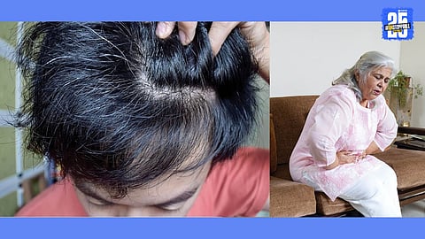 hair issue and stomach pain