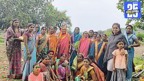Women of Bodhegaon planting sacred banyan saplings on Vat Purnima, blending tradition with environmental commitment.