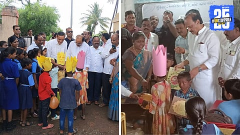 Ajit Pawar Welcomes school Students  in pune