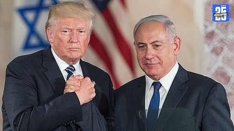 Israeli PM Benjamin Netanyahu addresses the media, claiming Iran plotted to assassinate former US President Donald Trump twice—shocking revelation amid rising Iran-Israel tensions.
