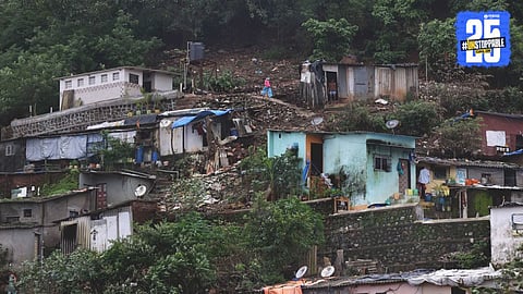 Mumbai slum area near Landslide