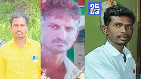 Scene of the horrific dumper accident that killed three workers; children's cries pierce the silence.