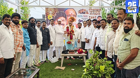 NCP District President Umesh Patil being felicitated as Swarajya Foundation activities gain political traction.