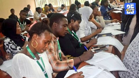 Female college students being allegedly checked for undergarments at a campus entrance in the viral video that sparked national outrage and debates on student privacy and dignity.