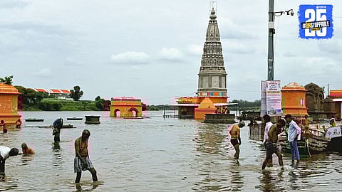 View of Ujani Dam as water release to Bhima River is set to be reduced by 5,000 cusecs.