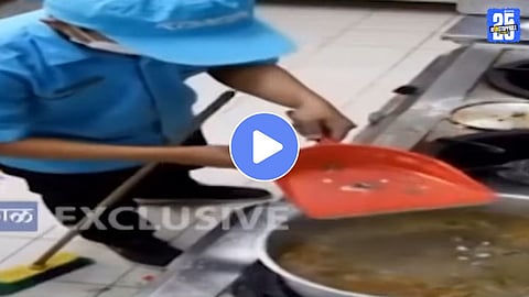 Video hotel cook throwing garbage into cooking food