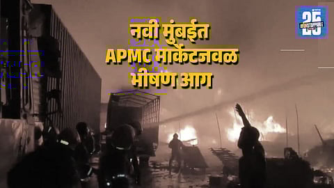 Navi Mumbai APMC Fire: Over 10 Trucks, Tempos Gutted in Sector 20