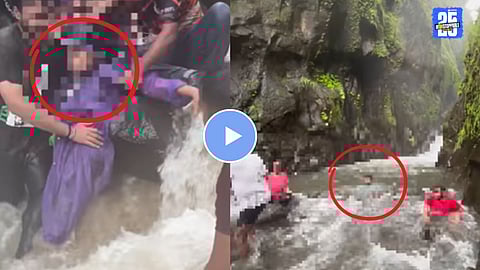 Waterfall Tourist Rescue Video