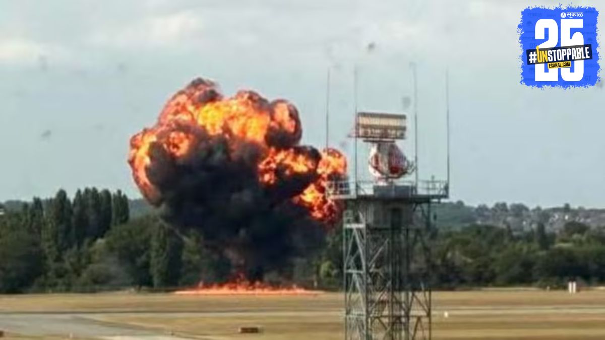 Emergency responders at the London plane crash site, investigating the tragedy that mirrors the recent Ahmedabad incident.

