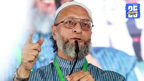 AIMIM leader Asaduddin Owaisi addressing the media after 12 accused in the 2006 Mumbai train blasts were acquitted, sparking political reactions nationwide.

