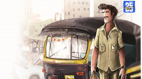 A minor seen driving a rented rickshaw recklessly near a college in Karad; no license or permit.