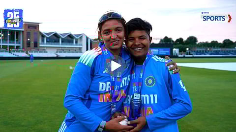 Harmanpreet shares POTM award with Kranti Goud