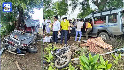 Cruiser Jeep two wheeler accident